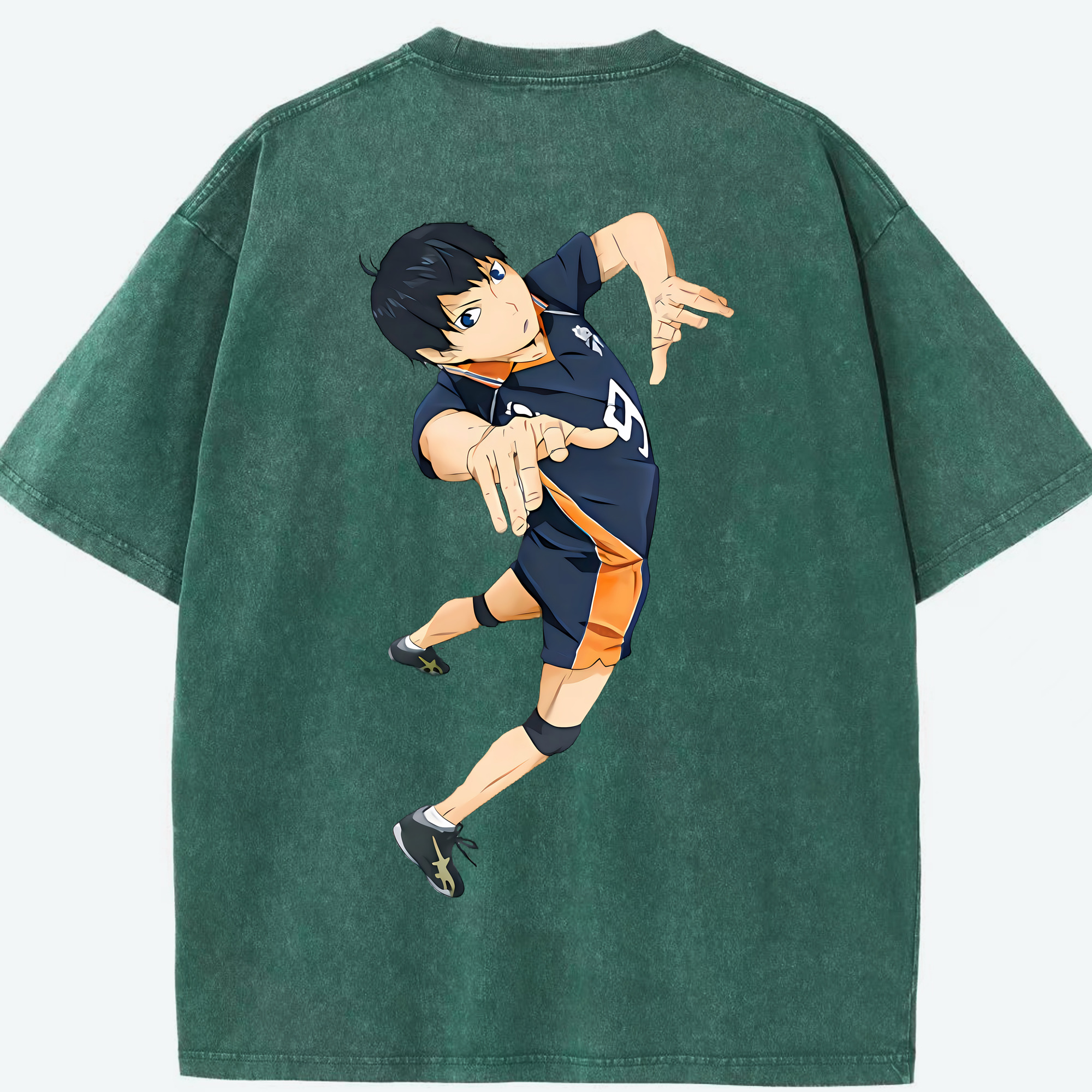 （画像用） ハイキュー!! Haikyu!! 綿100% ヴィンテージ風 半袖Tシャツ（背面プリント）